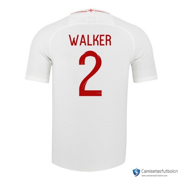 Camiseta Seleccion Inglaterra Primera equipo Walker 2018 Blanco